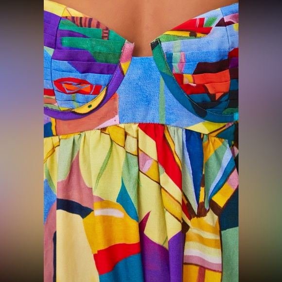 πΊπHPππΊ NWT Farm Rio Tropical Scenario Maxi Dress - Picture 6 of 16